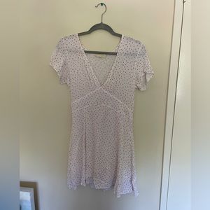 LA Hearts White Mini Dress with Pink Flowers